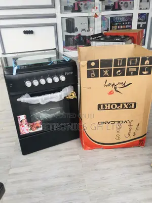 Ferre Black 4 Burner Gas Cooker 50×50 Oven and Grill