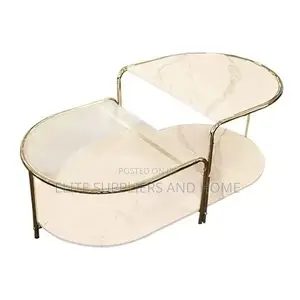 Coffee Table Marble White and Glass