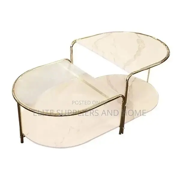 Coffee Table Marble White and Glass