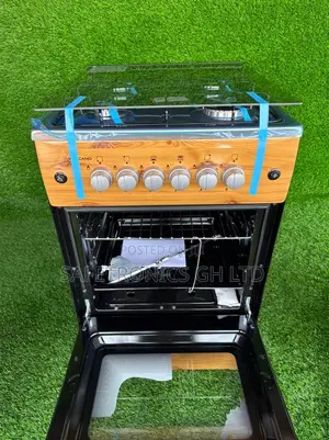 Light Wooden Gas 4 Burner Oven With Grill