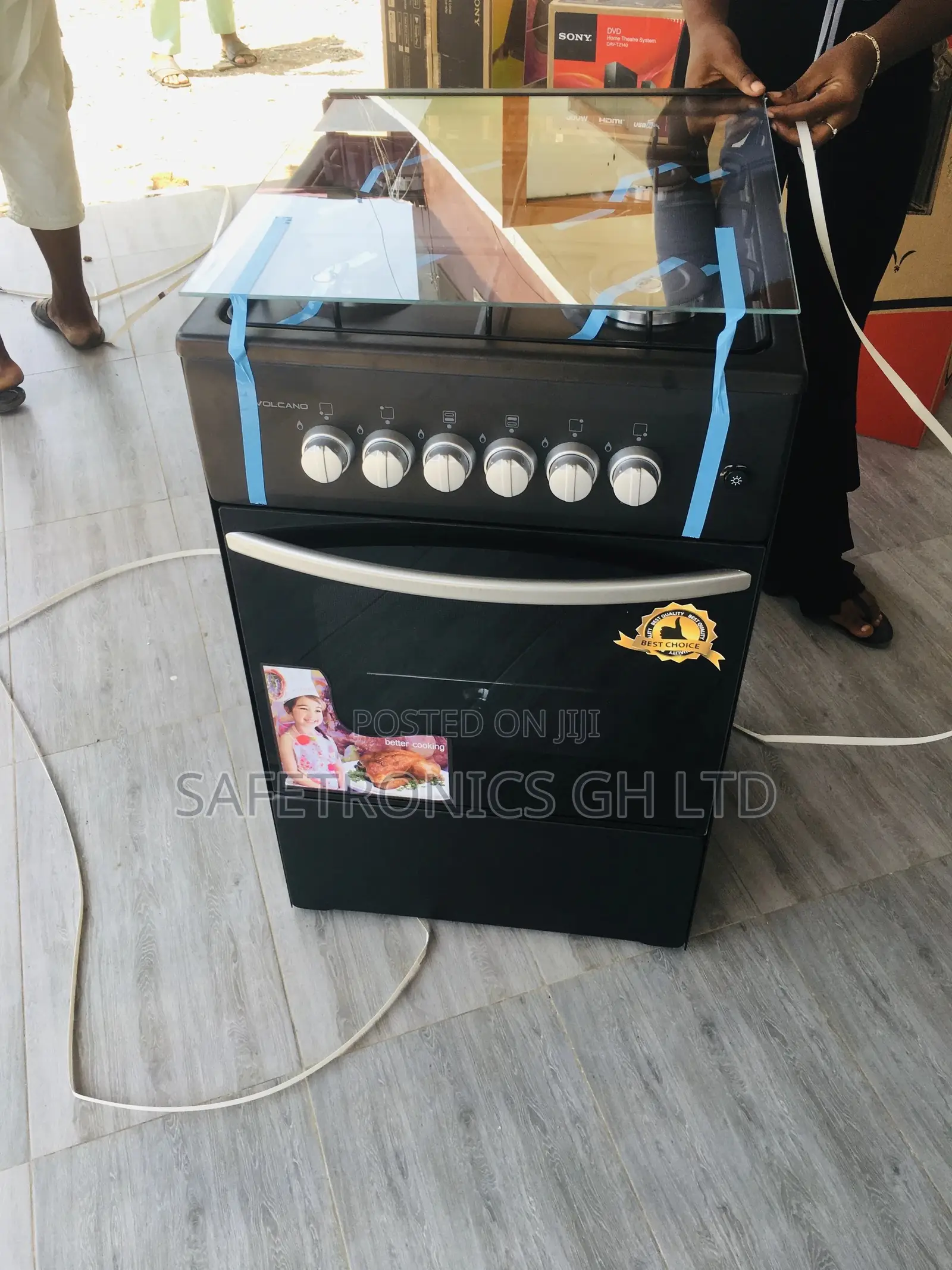 4 Gas Burner Oven With Grill 50X55 Black