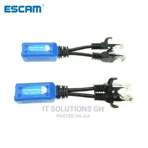 Escam 1pair Rj45 Splitter Combiner Upoe Cable, Two Poe Camer