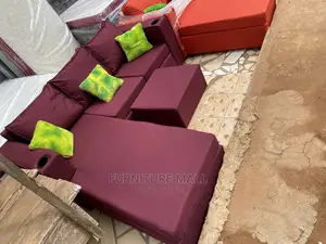 Wine Colored Sofa Set With Cup Holders Available As Seen