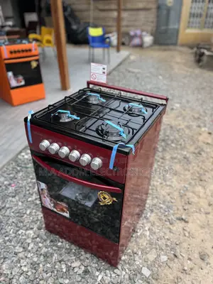 Red Wine Color 4 Burner Volcano Cooker With Oven Grill