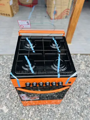 Orange Black Colour Volcano 4 Burner Gas Cooker
