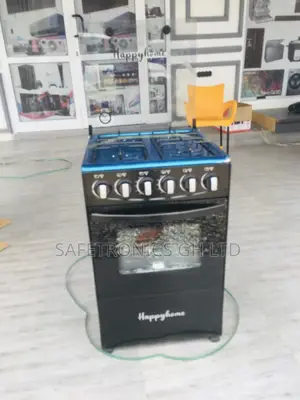 Happy Home Black 4 Gas Burner Oven With Grill