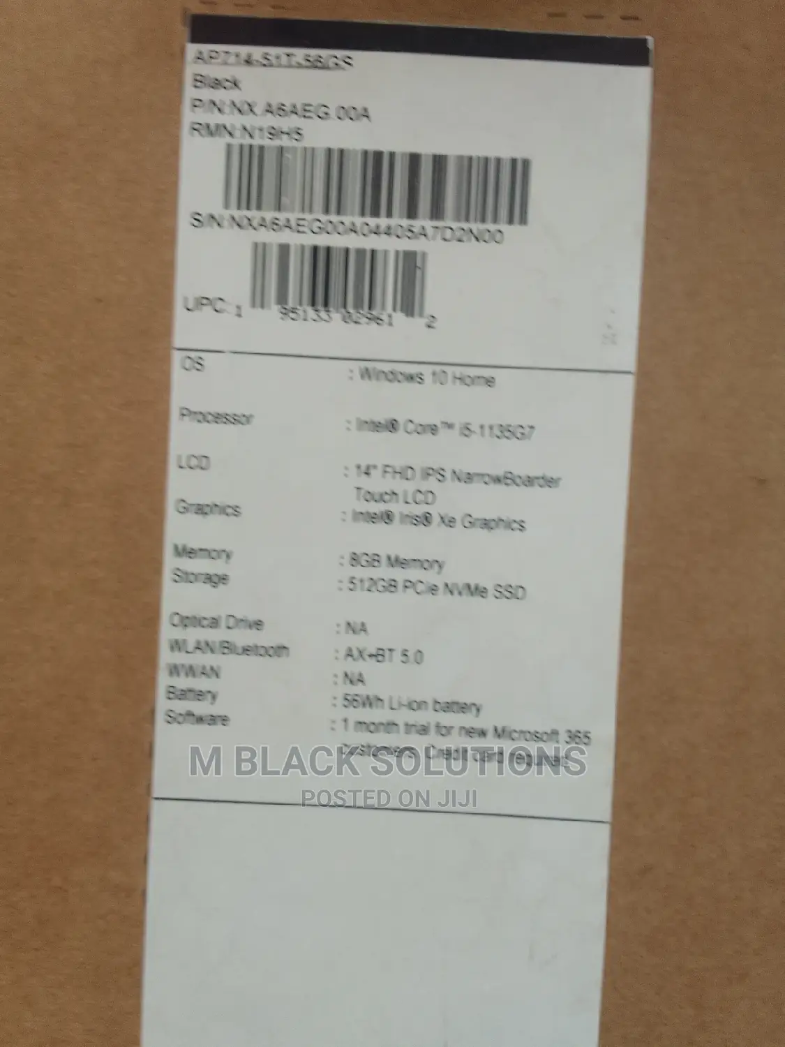 New Laptop Acer Apsire M3 581TG 8GB Intel Core I5 SSD 512GB