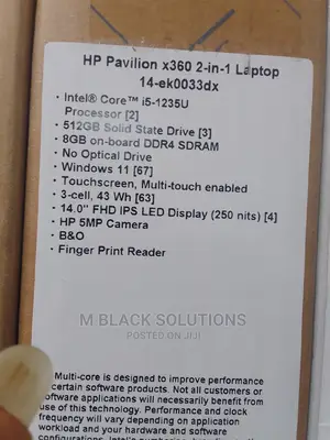 New Laptop HP Pavilion 14 8GB Intel Core I5 SSD 512GB