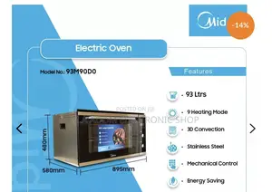 Stainless Steel Midea Built in 93 Litres Electric Oven