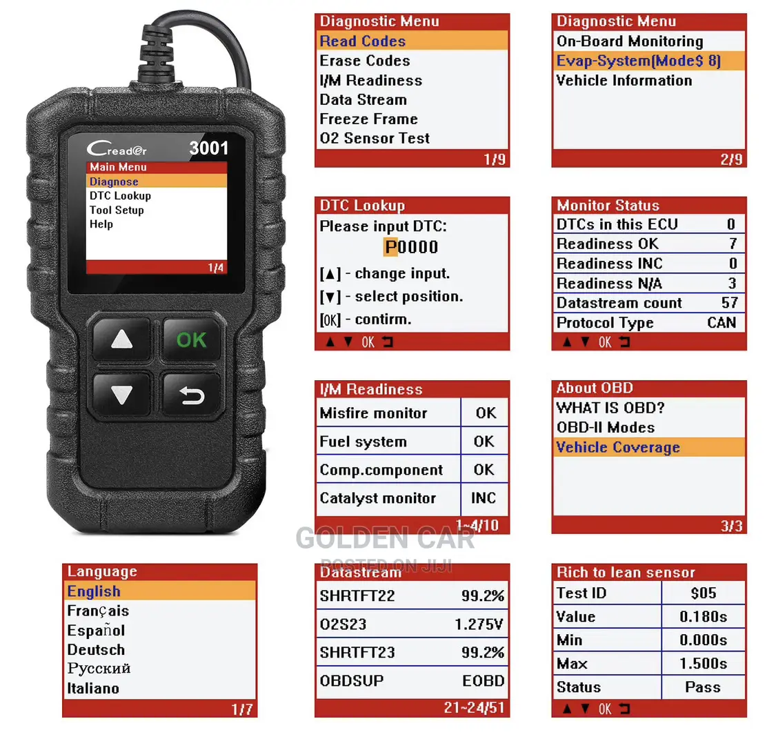 Launch CR3001 OBD2 Car Diagnostic Scanner