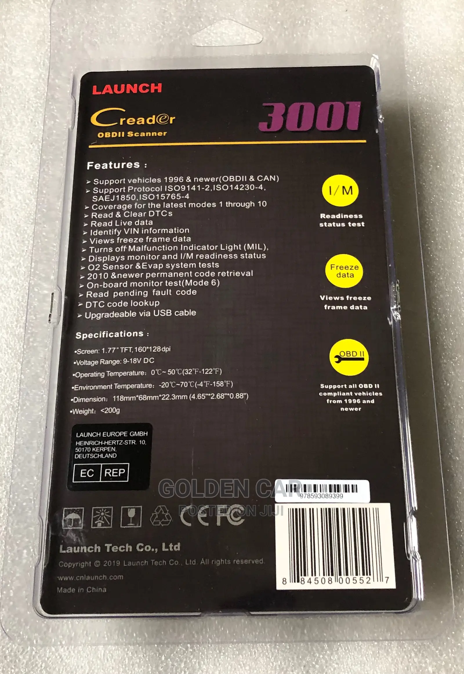 Launch CR3001 OBD2 Car Diagnostic Scanner