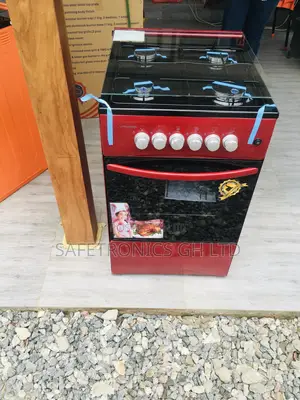 4 Gas Burner With Oven and Grill 50×50 Volcano Red