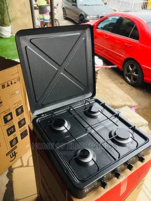 Neatly Sealed Roch 4 Burner Tabletop Gas Cooker(Matt Black)
