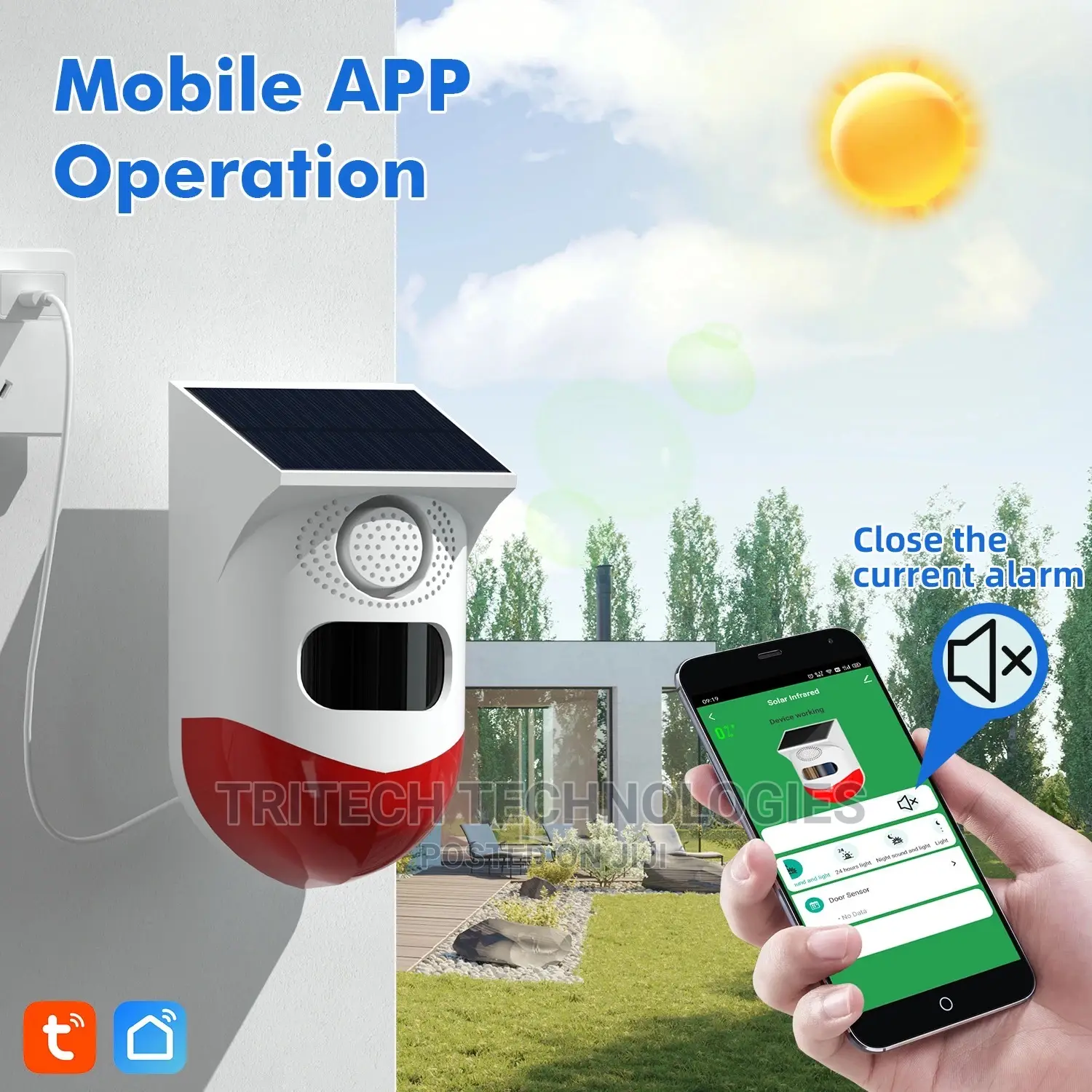 Solar Alarm Outdoor Wifi Pir Motion Sensor