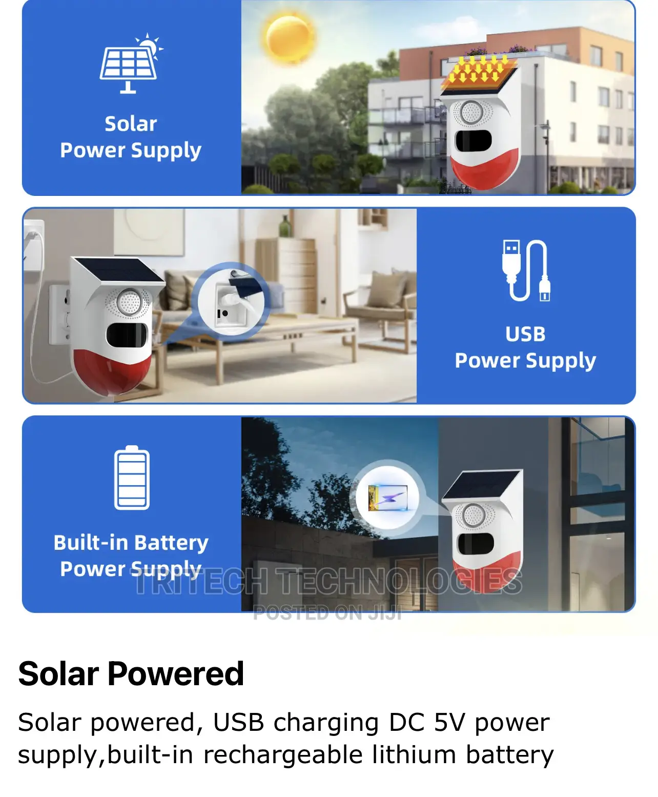 Solar Alarm Outdoor Wifi Pir Motion Sensor