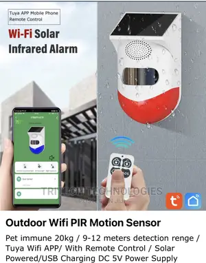 Solar Alarm Outdoor Wifi Pir Motion Sensor
