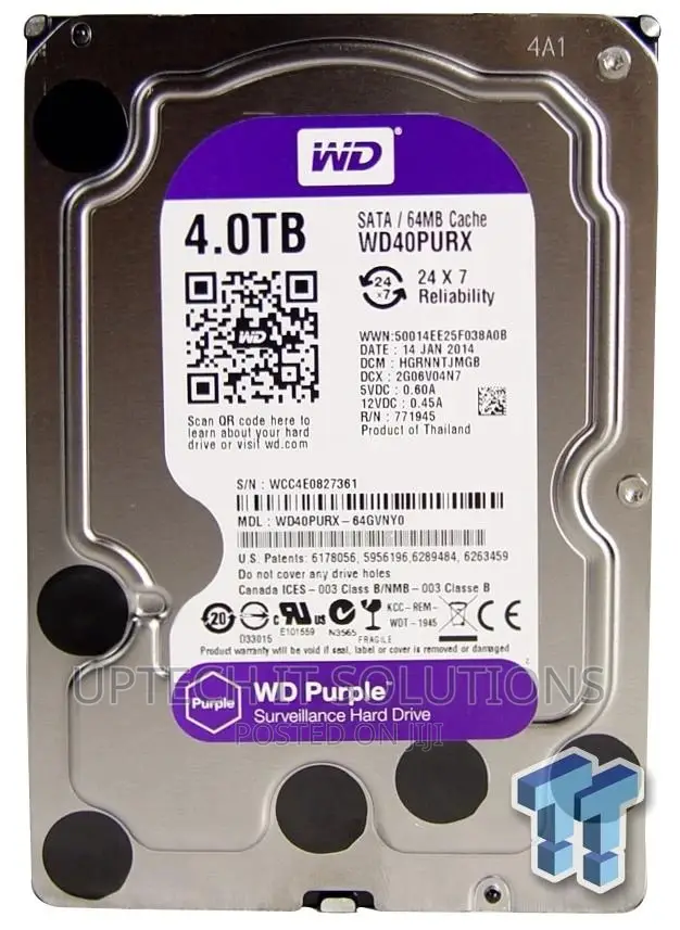 Western Digital 4TB WD Purple Surveillance Internal Hard