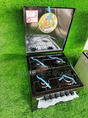 Black Volcano Mini 4 Burner Gas Cooker 50×50 Oven and Grill