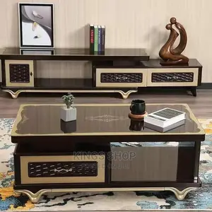 Executive TV Cabinet Center Table Set Adjustable