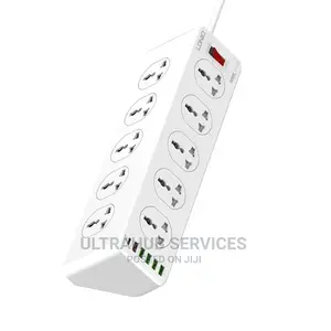 LDNIO Power Strip With 10 Sockets 30W 6-Port USB Charger