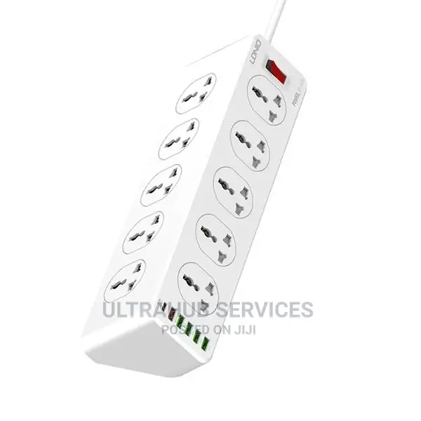 LDNIO Power Strip With 10 Sockets 30W 6-Port USB Charger
