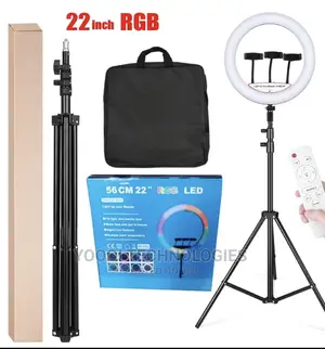 Quality 22" RGB Dimmable Ring Light With 2.1m Stand