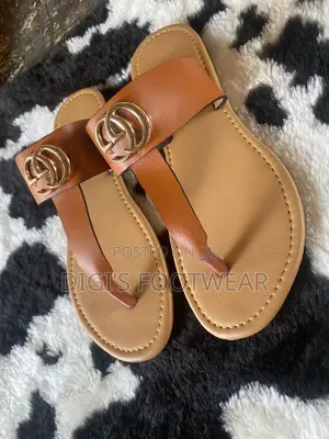 Brown Leather Gucci Ladies Slippers