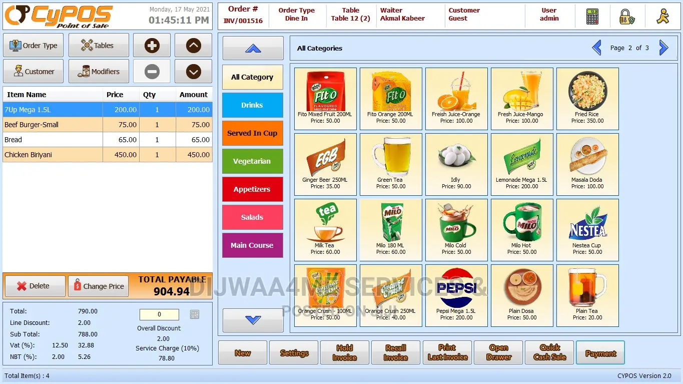 Restaurant Point of Sale System