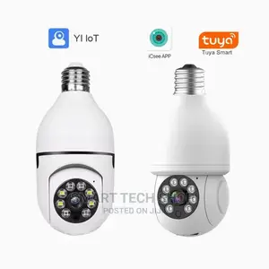 3MP Smart TUYA Wi-Fi PTZ Home Security Bulb Camera With Mic