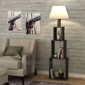 Floor Lamp (Mid-Century With Wooden Frame)
