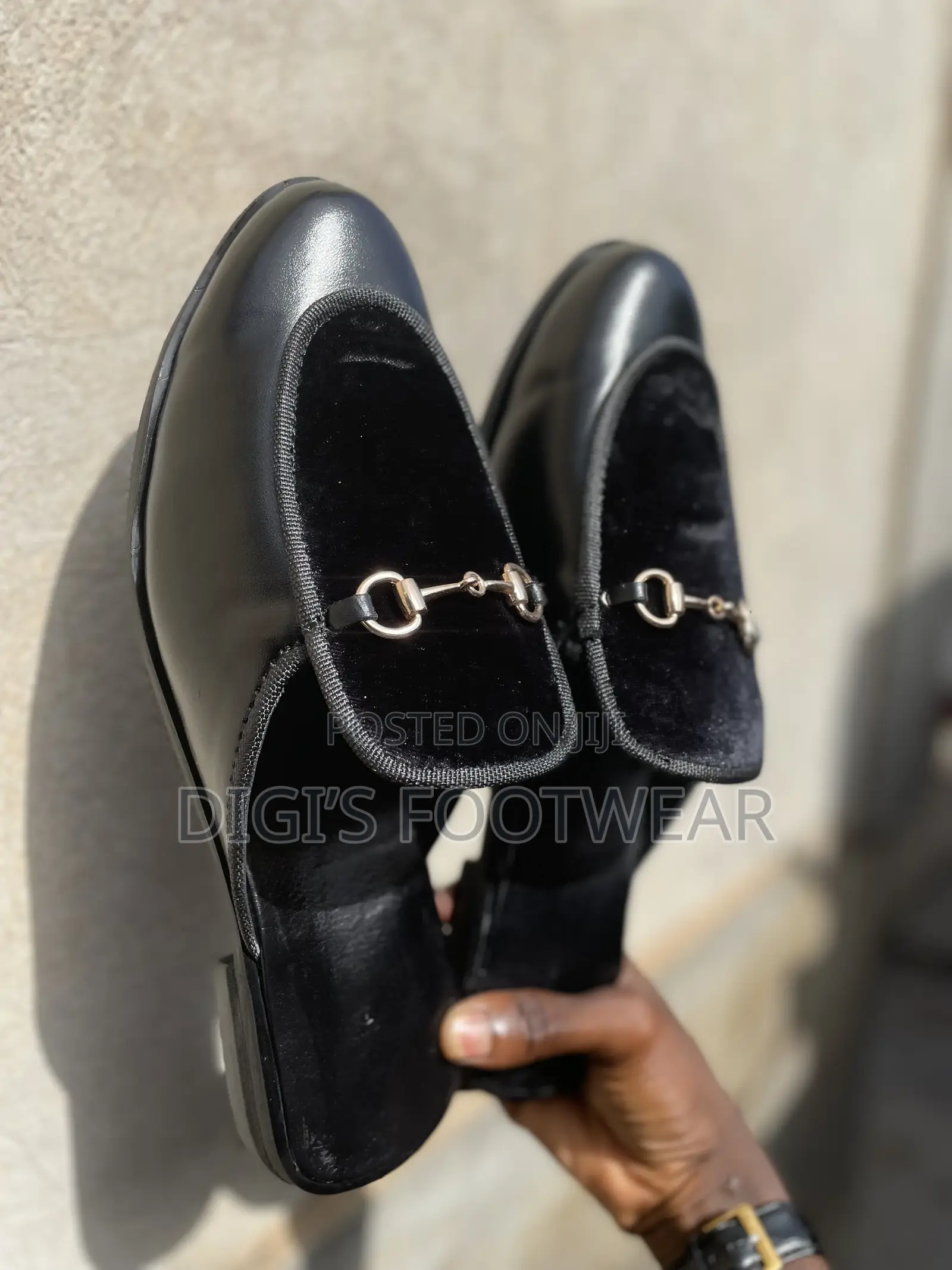 Black Velvet Half Shoe