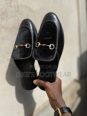 Black Velvet Half Shoe