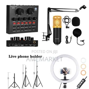 Ring Light Tripod Stand With Studio Microphone Condenser Set