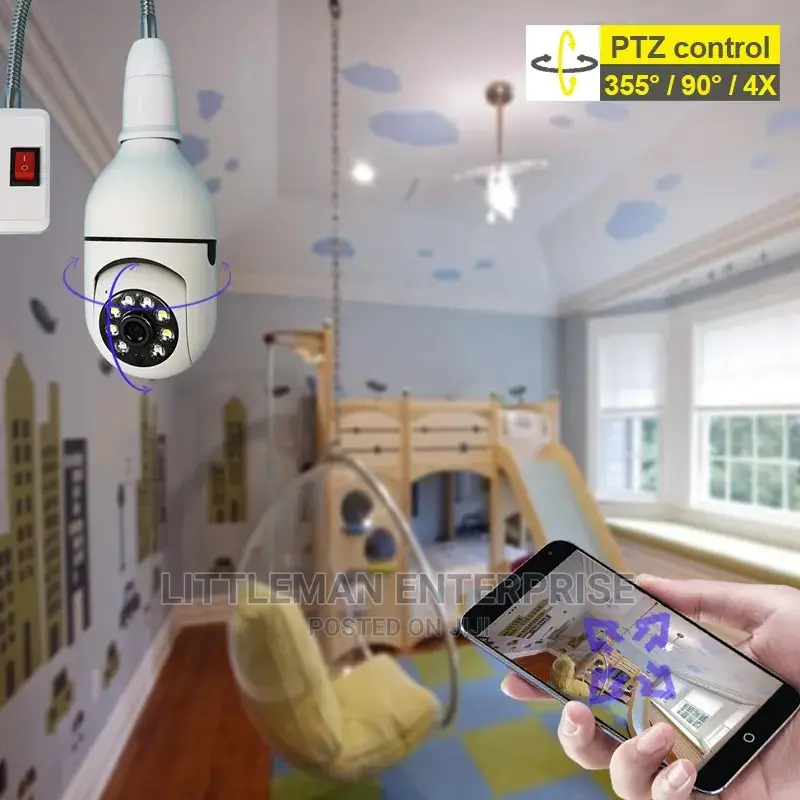 Wireless Bulb Rotating Camera Auto Tracking