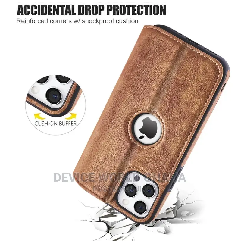 Cau Leather Flip Case Fo iPhone 16pmax 15pm 14pm 13pm 16p 15