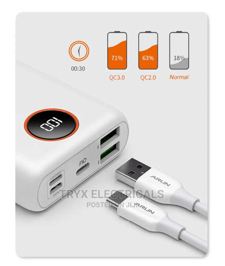 10,000mah Power Bank Arun 22.5w Quick Charge Fc10