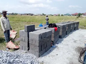 Block Cutting Team and Construction Work