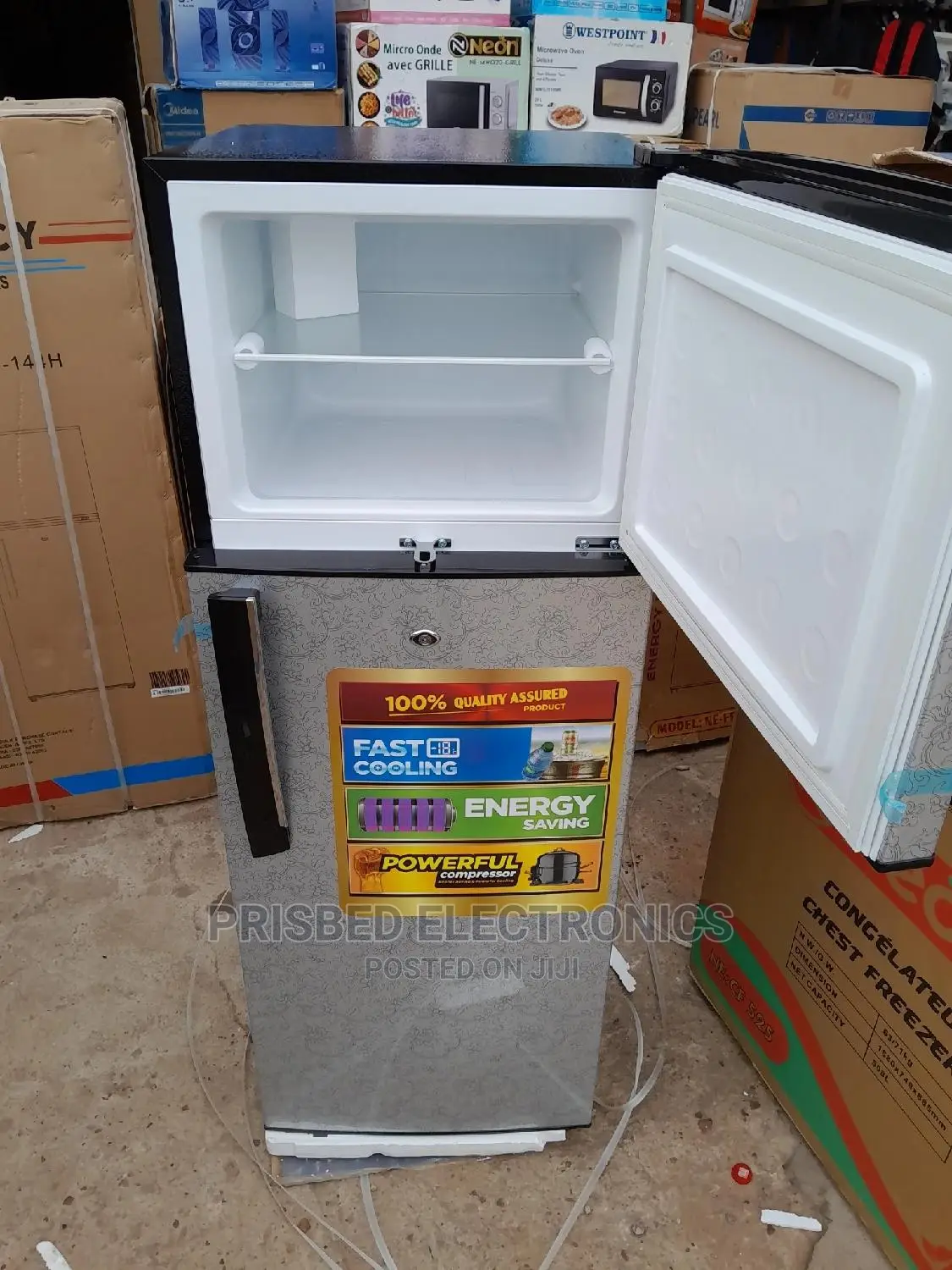 Neon Double Door Fridge 200 Litres Top Freezer
