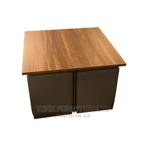 Coffee Table Wooden With 4 Stool (Fabric)