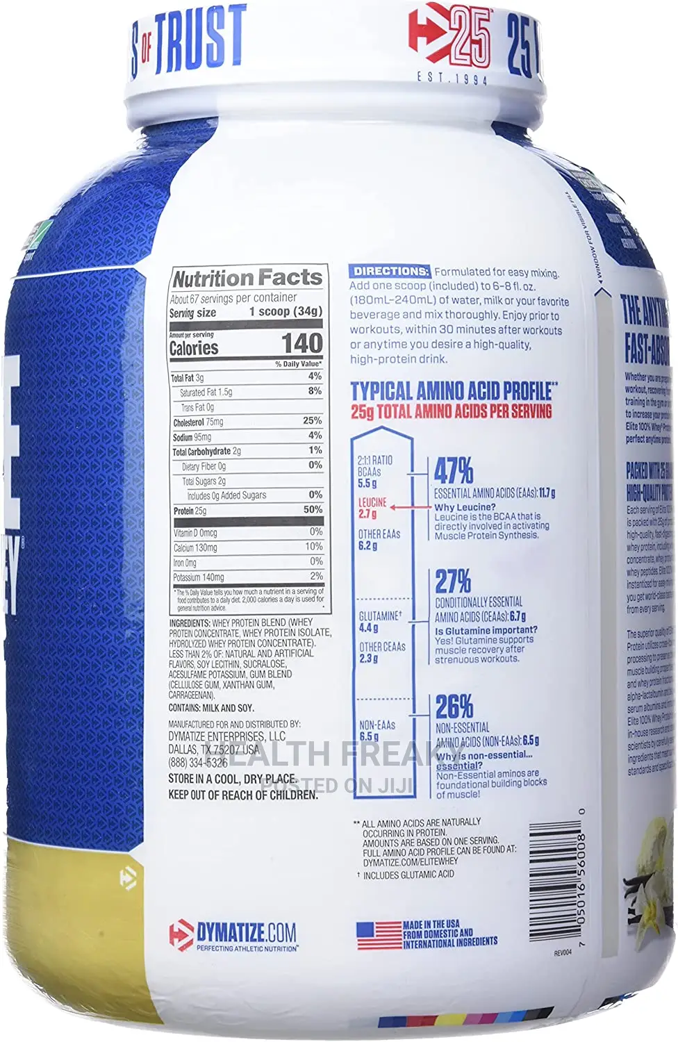 Whey Protein Dymatize Elite 100% Whey Muscle Gain 5lb