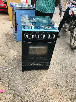 Happy Home Black 4 Gas Burner Oven With Grill