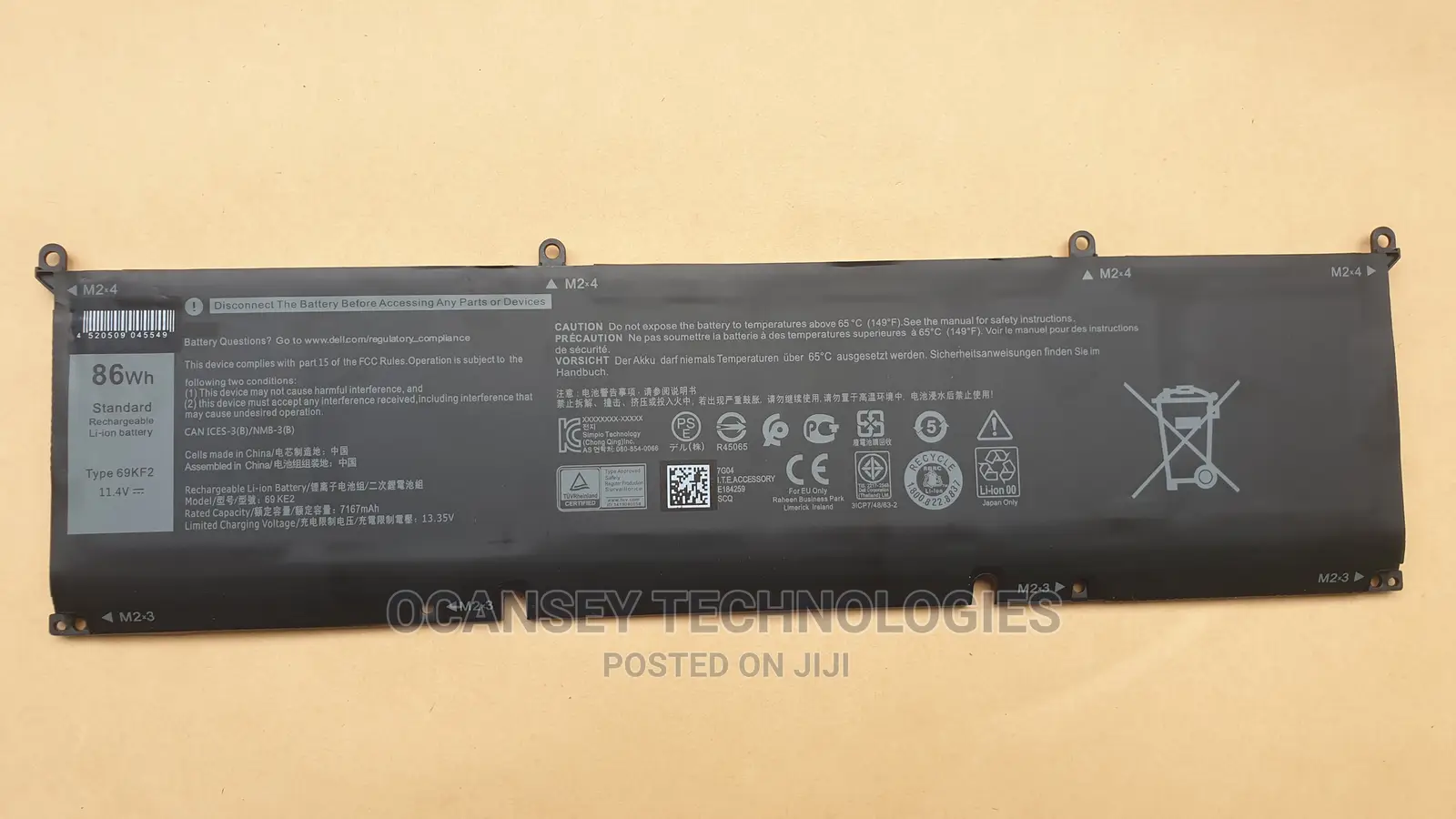 Original Dell 69kf2 86wh Battery for Dell Alienware M15 R3