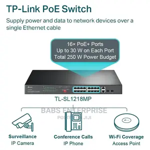 Tp-link Switch Tl-sl1218mp 16 Port Poe