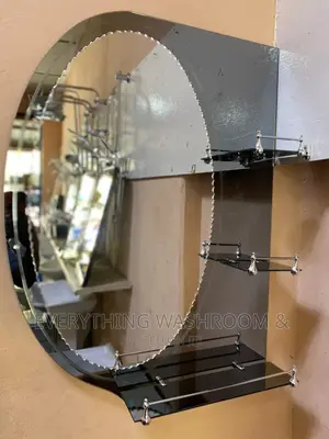Mirrors-Mirror With Shelves-Bathroom Dressing Mirror
