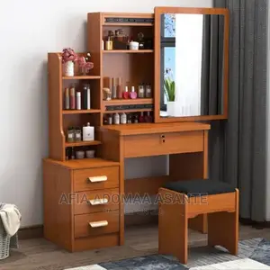 Elegant Dressing Table With Mirror and Chair