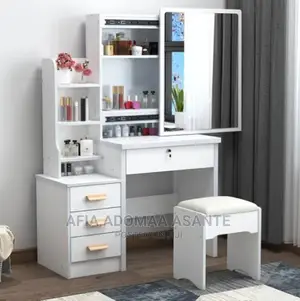 Elegant Dressing Table With Mirror and Chair