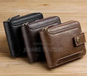 Vintage Luxury Mens Leather Wallet With Zipper Plus Hook