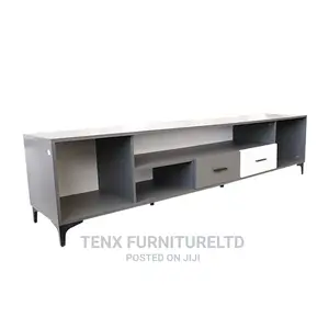 TV STAND (White and Grey) Matal Legs