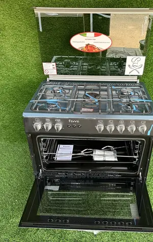 Authentic New 5burner Black Gas Cooker Oven Grill