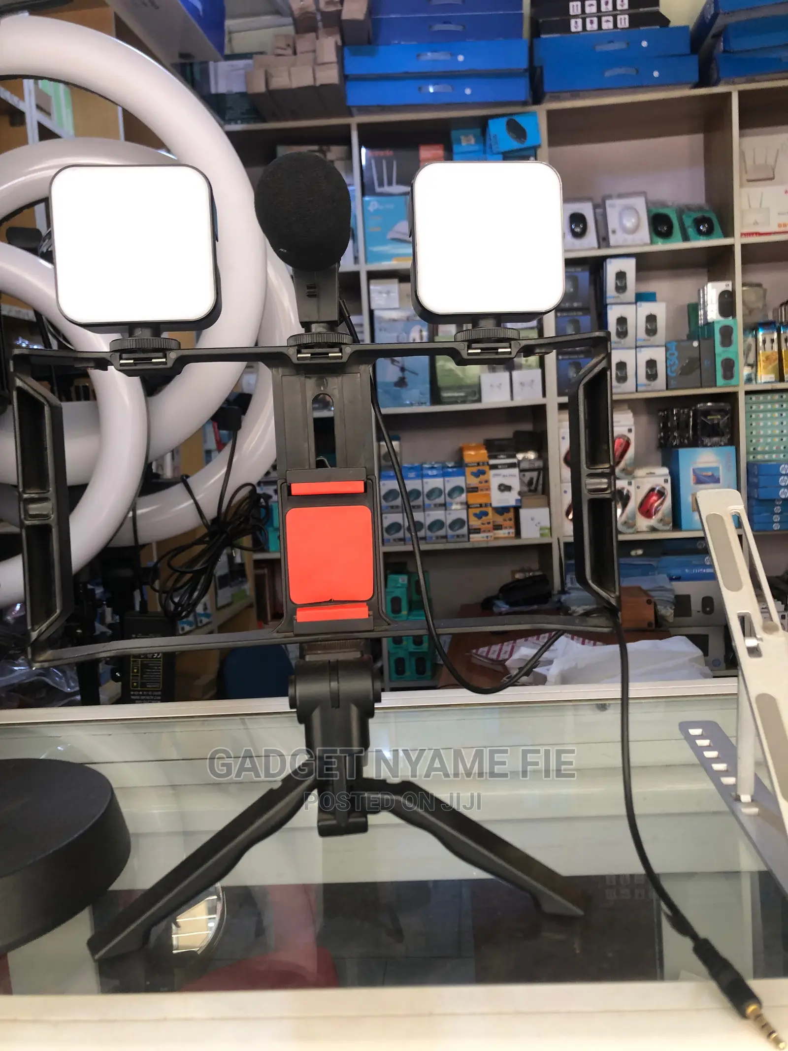 Professional Live Streaming Set(2 Lights,Mic,Phone Holder)